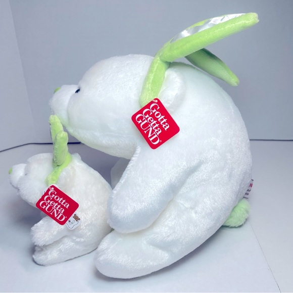 BNWT GUND SNUFFLES 4033518 w GREEN BUNNY EARS 10”and LIL SNUFFLES 4033519 - Picture 2 of 16